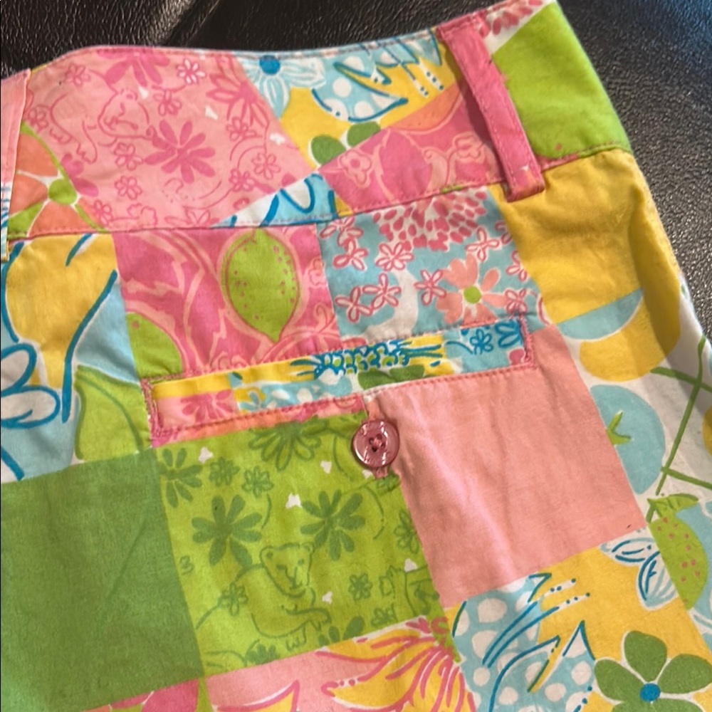 Lilly Pulitzer Pink and Green Straight Leg Capri - Picture 6 of 7